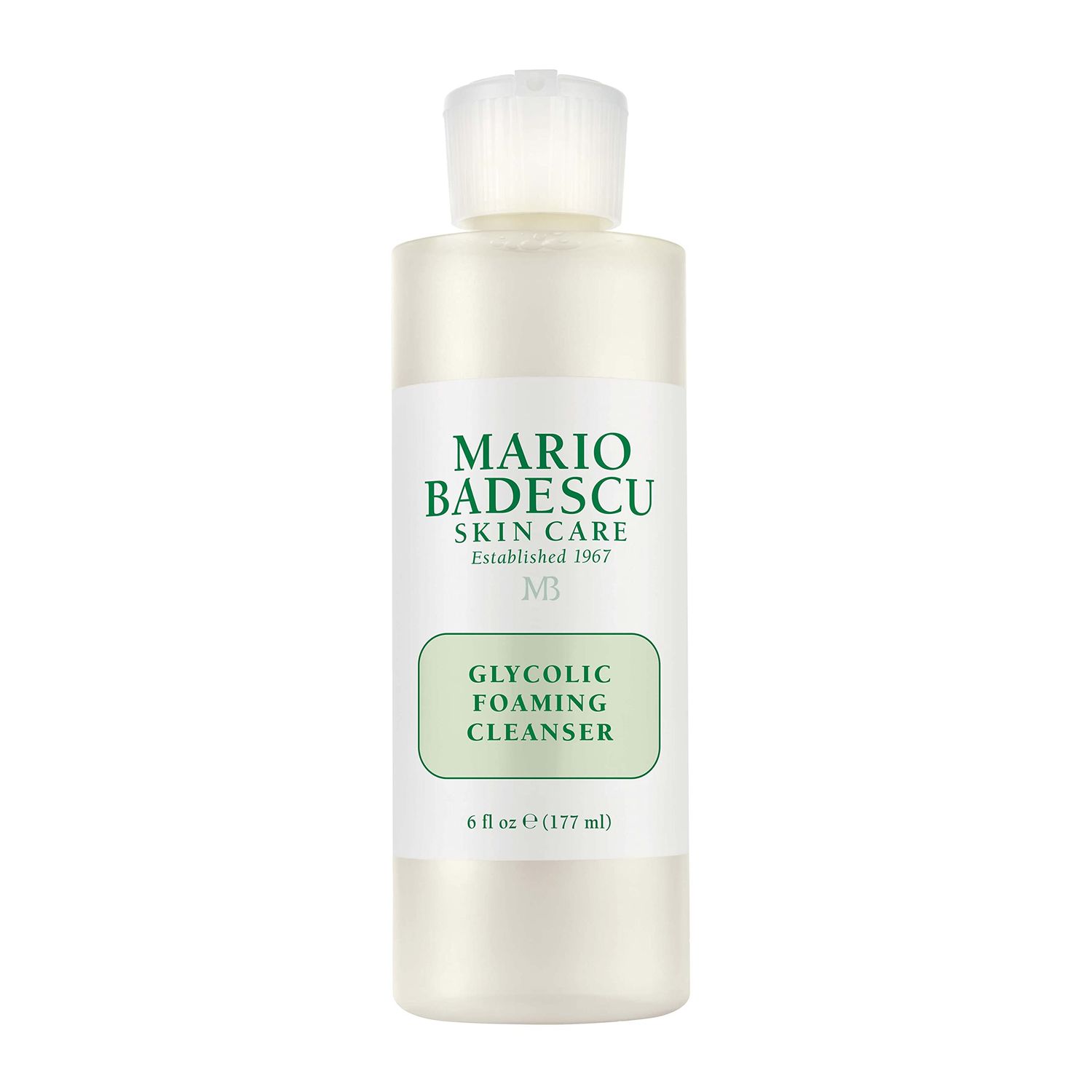 Mario Badescu Glycolic Foaming Cleanser for All Skin Types| Exfoliating Face Wash with Glycolic Acid &amp; Aloe Vera| Visibly Evens Skin Tone &amp; Texture | 6 Fl Oz (Pack of 1)