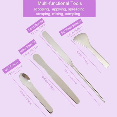 Multi-functional Applicator, Stainless Steel, Makeup Spatula, Cosmetic Spatula, Facial Spatula, Skin Spatula, Wax Sticks, Beauty Spatula, Mini Spoon, Arts and Crafts Tools4pcs-Osinee