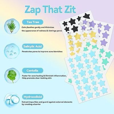 Waspot Pimple Patches for Face, Cute Star Zit Covers, Stars Hydrocolloid Acne Patch, For Sensitive Skin, with Tea Tree, Salicylic Acid & Cica Oil (10&12&14mm) 240 Count