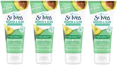 St. Ives Nourish &amp; Glow Face Moisturizer Avocado with Vitamin B3, 3 Ounce (85g) - Pack of 4