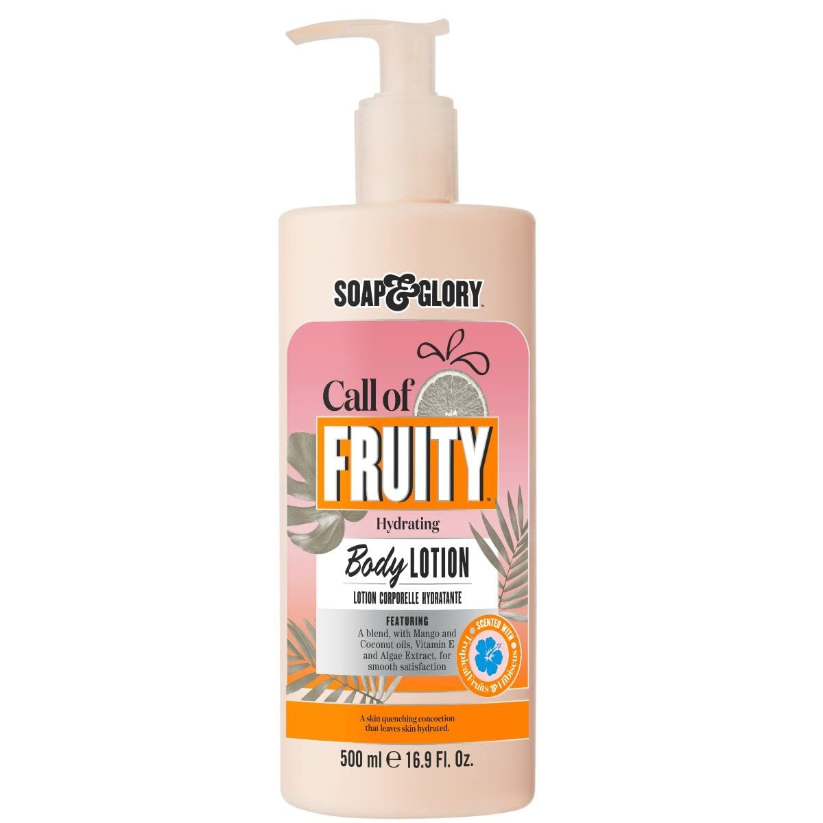 Soap &amp; Glory Call of Fruity Body Lotion - Moisturizing Body Lotion with Vitamin E, Coconut Oil &amp; Aloe Extracts - Tropical Fruits, Juicy Melon &amp; Hibiscus Cocoa Butter for Dehydrated Skin (500ml)