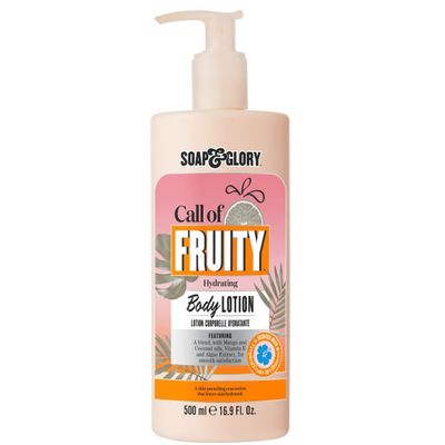 Soap &amp; Glory Call of Fruity Body Lotion - Moisturizing Body Lotion with Vitamin E, Coconut Oil &amp; Aloe Extracts - Tropical Fruits, Juicy Melon &amp; Hibiscus Cocoa Butter for Dehydrated Skin (500ml)