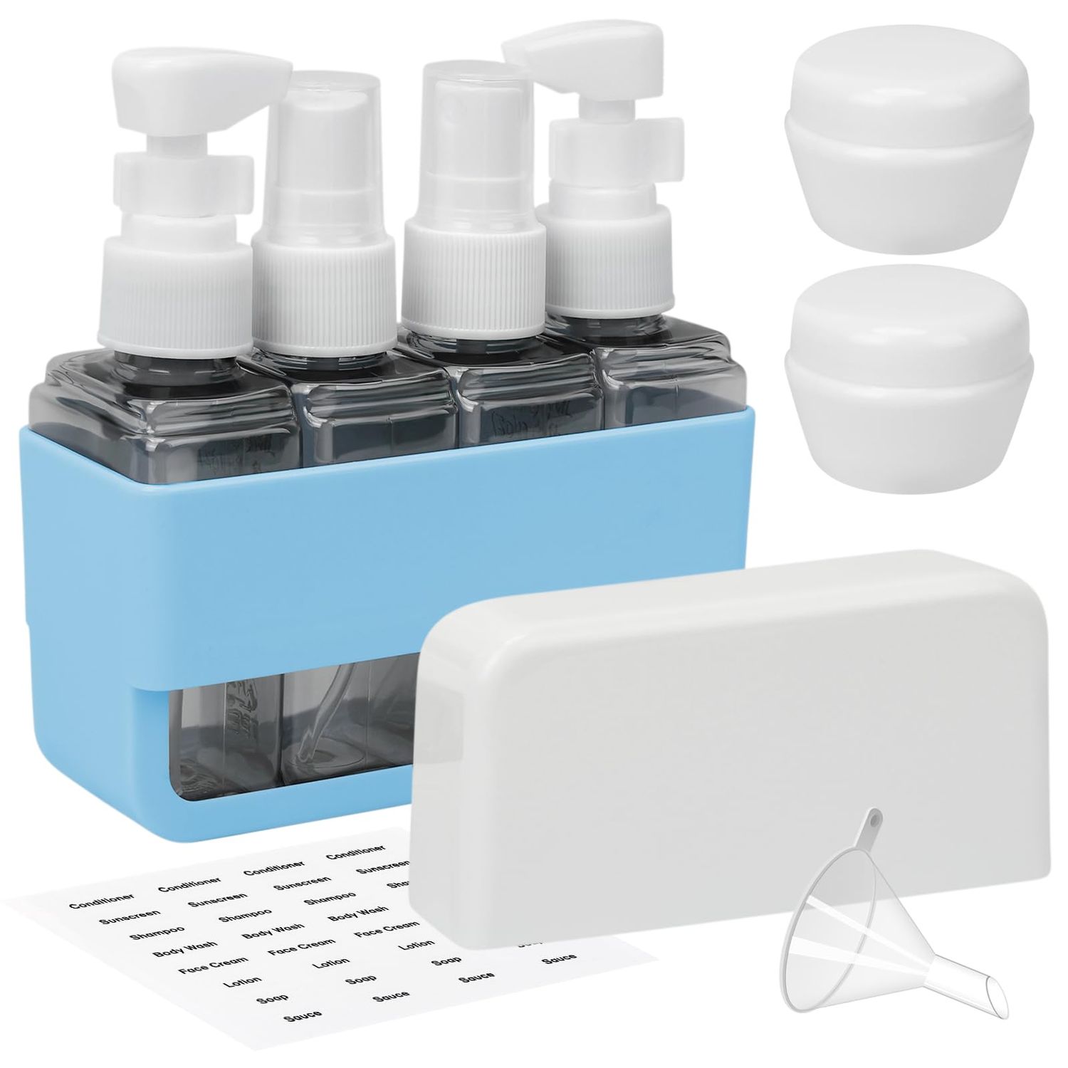Skycase Travel Toiletries Containers - TSA Approved Travel Bottles Refillable Shampoo Perfume - Travel Size Essentials, Airplane Travel Mini Kit