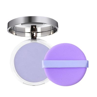 Matte Setting Powder,Oil Control Face Pressed, Jelly Pressed Setting Powder with Mini Powder Puff (Purple)