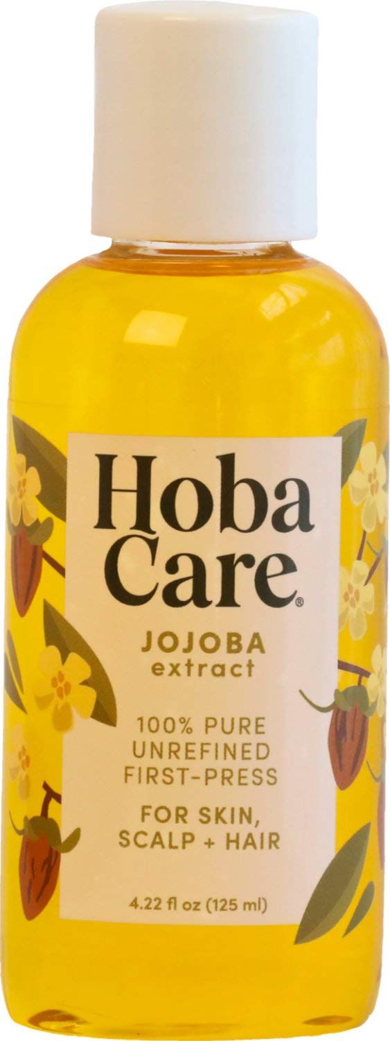 HobaCare Jojoba Oil - 100% Pure, Unrefined Jojoba Oil for Skin &amp; Nails - Moisturizing Body Oil &amp; Face Moisturizer for Dry Skin - Natural Jojoba Oil for Hair &amp; Beard Care (4.22 fl oz)