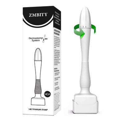 Titanium Derma Roller - Stamp Avlternative - Microneedling Roller Skin Care Tool - Micro Needle Roller for Men Women (White)