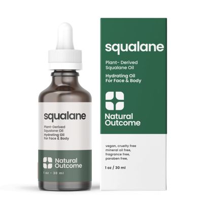 natural outcome Pure Squalane Oil l 100% Plant Derived Squalane Oil for Face, Body, Hair &amp; Lips I Weightless Moisturizing Oil Firms Skin, Reduces Fine Lines &amp; Enhances Skin Elasticity I 1 oz