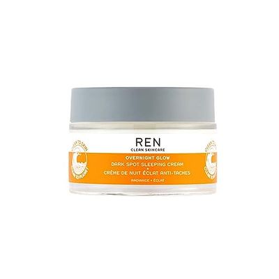 REN Clean Skincare - Dark Spot Overnight Cream - Targeted Hyperpigmentation, Acne Scar &amp; Sun Spot Remover for Face - Hydrates &amp; Evens Skin Tones for Radiant Complexion - 1.7 Fl oz