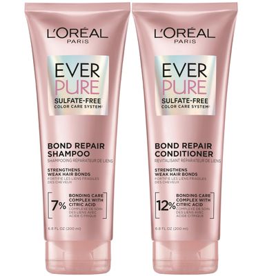 L&#39;Oreal Paris EverPure Sulfate-Free Vegan Hair Care Kit - Shampoo and Conditioner to Strengthen and Repair Hair Bonds (Packaging May Vary)