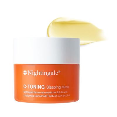 Nightingale C Toning Sleeping Mask, Overnight face Mask For Face, Vitamin C + Niacinamide +AHA, BHA, PHA+ Hyaluronic Acid, Moisturizing &amp; Visibly Brighten, Fragrance free, Korean Skin Care