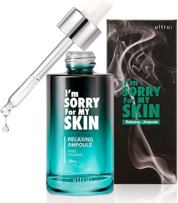 I&#39;M SORRY FOR MY SKIN Facial Skin Ampoule, Korean Skin Care Serum for Face with Centella Asiatica and Hyaluronic Acid, Moisturizing &amp; Glowing Effect (Relaxing Ampoule First Calming)