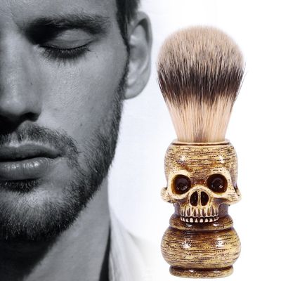 Xinwoer   Mens Skull Head Salon Beard Shaving Brush