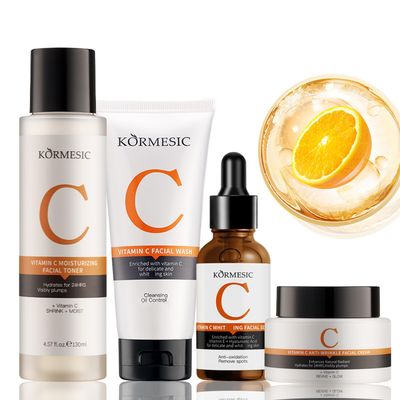 Vitamin C Skin Care Sets &amp; Kits, Skincare Gift Set for Teenage Girls, Women Beauty Gift Sets Skin Care Kit with Cleanser,Toner,Serum,Face Cream, Long Lasting Moisturizing Skincare Set for Women Girls