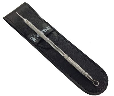 Lancet for Facial Milia Remover and Whitehead Extractor. Double Ended Angled Circle Loop &amp; Sharp Needle Pimple Popper Tool. Dermatologists recommended Design and Comes with Synthetic Leather Storage