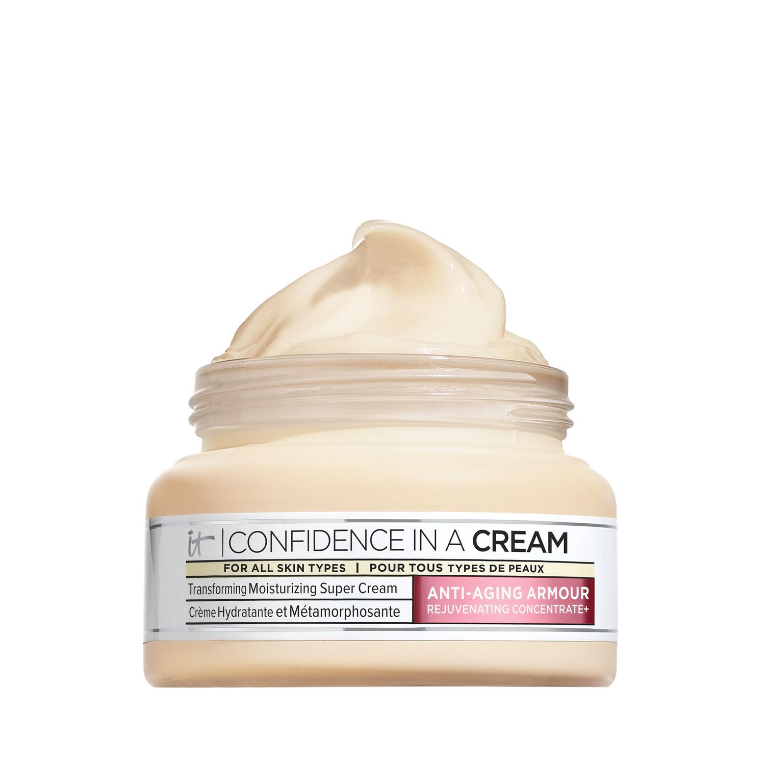 IT Cosmetics Confidence in a Cream Anti Aging Face Moisturizer - Visibly Reduces Fine Lines, Wrinkles &amp; Signs of Aging Skin in 2 Weeks, 48HR Hydration with Hyaluronic Acid, Niacinamide - 2 fl oz