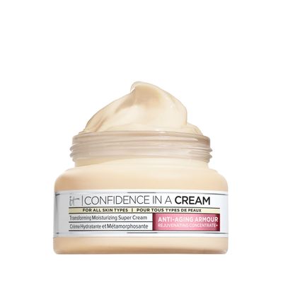 IT Cosmetics Confidence in a Cream Anti Aging Face Moisturizer - Visibly Reduces Fine Lines, Wrinkles &amp; Signs of Aging Skin in 2 Weeks, 48HR Hydration with Hyaluronic Acid, Niacinamide - 2 fl oz
