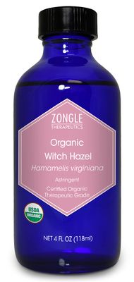 Organic, Witch Hazel - 100% Pure, Witch Hazel, for Face, Acne, Butt, Skin, Scalp, Hair, Body by Zongle Therapeutics, 4 OZ