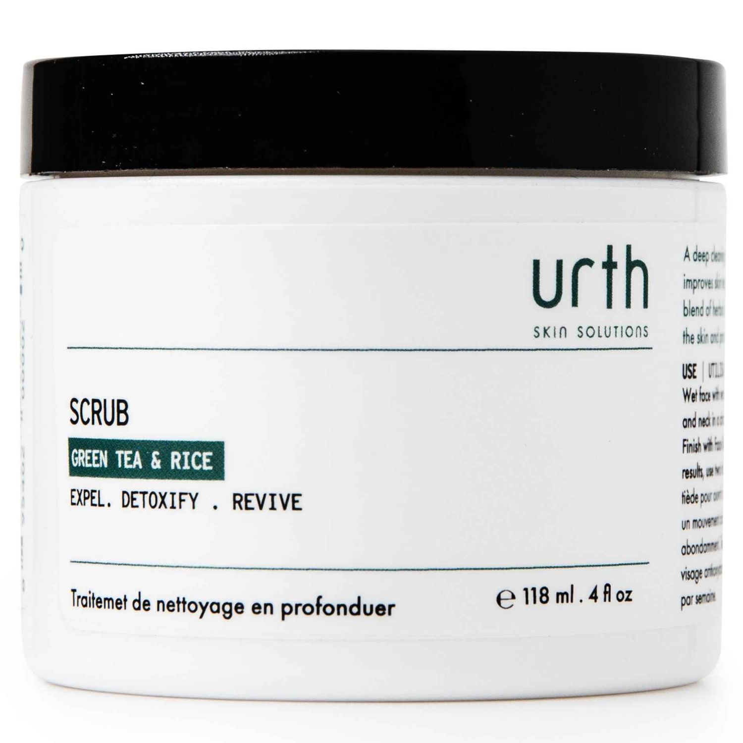 Urth Men&#39;s Exfoliating Face Scrub with Green Tea &amp; Rice (4 oz), Deep Cleansing, Minimizes Blackheads, Smooths Skin, Daily Facial Scrub for Sensitive Skin, Exfoliator for Men, Revitalizes &amp; Refresh