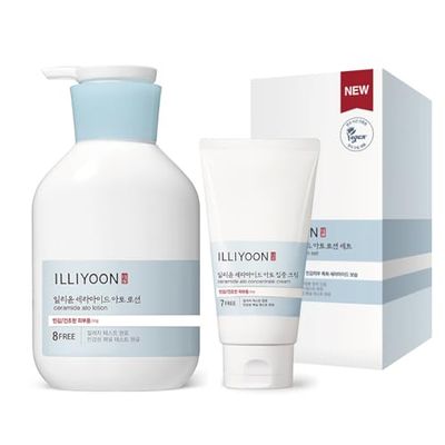 ILLIYOON Ceramide Ato Moisturizer Set - Lotion 528ml(17.85oz) Includes Ato Cream 150ml(5.07oz) Gift Set, Christmas and Birthday Gift body Care Kit