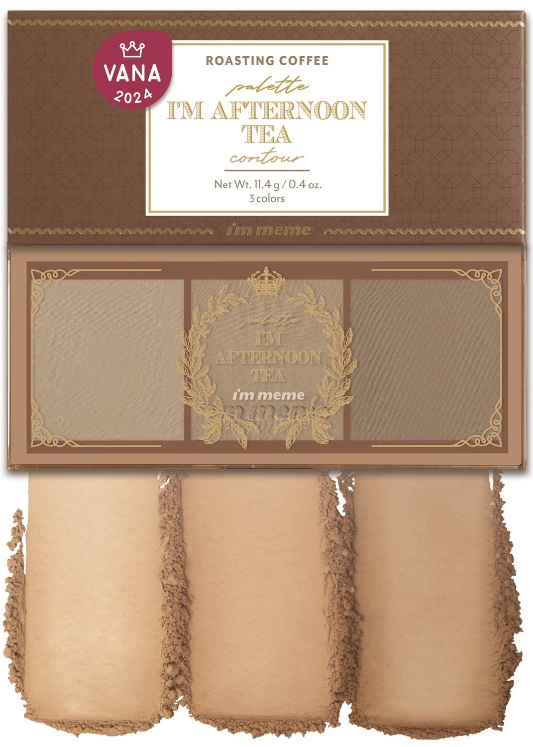 I&#39;m Meme Palette - Afternoon Tea Contour | Roasting Coffee, Bronzer Palette for Face &amp; Cheeks, Matte Powder Bronzer, Natural Makeup, Buildable Coverage, Light to Medium, For Warm Tone Skin, 0.4 Oz