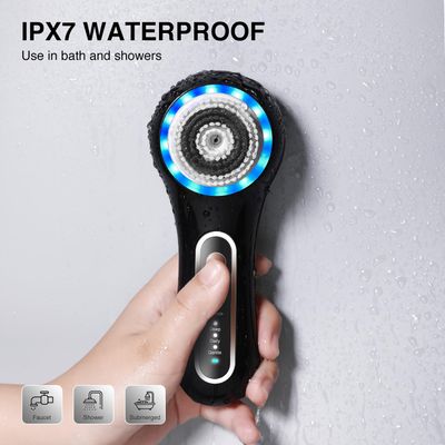 UMICKOO Face Scrubber Exfoliator,Facial Cleansing Brush Rechargeable IPX7 Waterproof with 5 Brush Heads,Electric Face Spin Brush for Exfoliating, Massaging and Deep Cleansing (Black+Gold)
