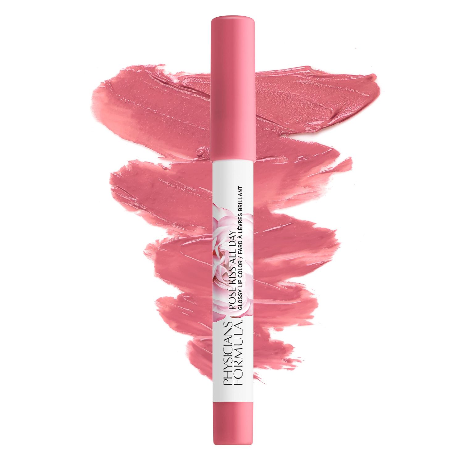 Physicians Formula Ros Kiss All Day Glossy Lipstick Lip Color Makeup, Pink Blind Date | Dermatologist Tested, Clinicially Tested