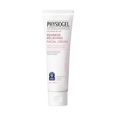 Physiogel Calming Relief Facial Cream, Reduces Redness in 30 mins, Moisturizer for Men &amp; Women, For Dry, Red, Itchy, Sensitive Skin, Strengthens Skin Barrier, Free of Fragrance,Dermatologically Tested