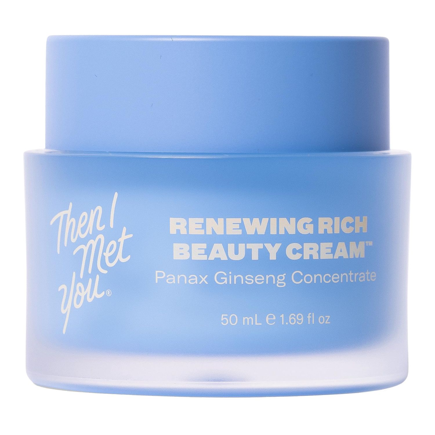 Then I Met You Renewing Rich Beauty Cream, Hydrating Face Moisturizer with Ginseng &amp; Squalane, Vegan &amp; Clean Skincare, 1.69 oz