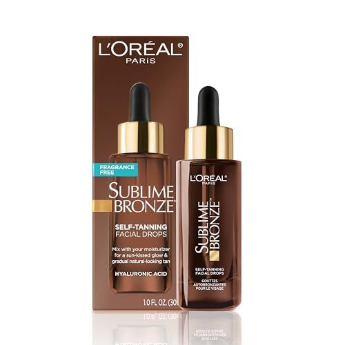 L&#39;Oreal Paris Sublime Bronze Self Tanning Facial Drops with Hyaluronic Acid, Gradual Tan, Fragrance-Free, 1 fl. Oz
