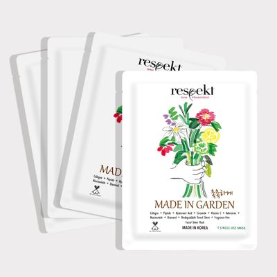 RESPEKT Facial Sheet Mask for Pore Tightening, Collagen Boost, Dark Spots, Moisturizing, Wrinkles: Collagen, Peptide, Hyaluronic Acid, Diamond Powder, Niacinamide, Biodegradable Sheet
