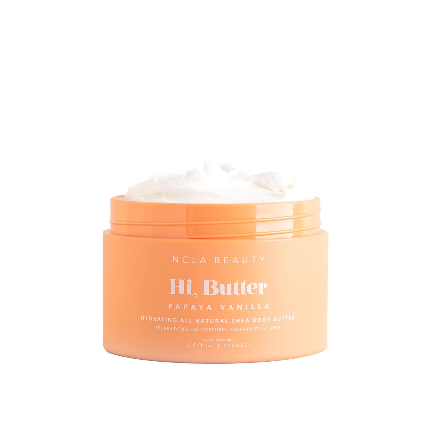 NCLA - Hi, Butter Natural Shea Body Butter | Vegan, Cruelty-Free, Clean Skincare (Papaya, 6.8 oz | 200 ml)