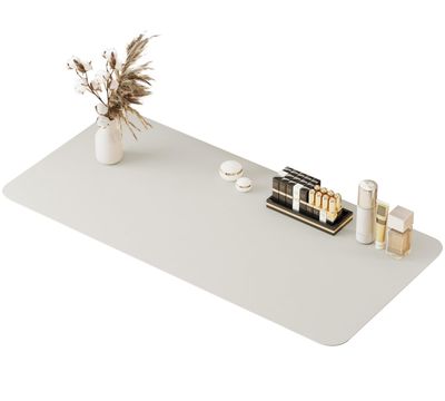 metui 39.37&quot; * 15.7&quot; Large Makeup Mat for Vanity Top Protector, Waterproof, Non-Slip Vanity mat.Vanity mat Protector for Makeup,Vanity Protector mat and Dresser Protector top.(Milk White)