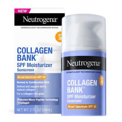 Neutrogena Collagen Bank Face Moisturizer with SPF 30 Sunscreen, Daily Anti-Aging Face &amp; Neck Collagen Cream with Micro-Peptides &amp; SPF to Support &amp; Protect Skins Natural Collagen, 2 fl oz
