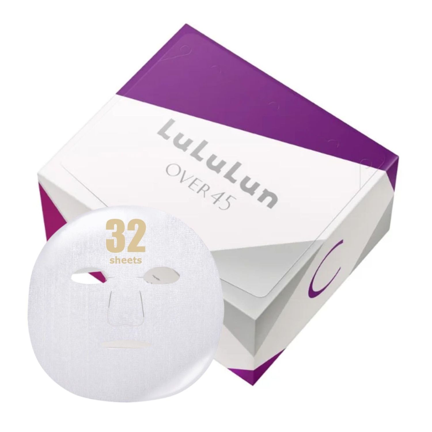 Lululun Over 45 Iris Blue 32pc Facial Sheet Mask Pack for Daily Anti-aging Skincare, Hydrating &amp; Moisturizing Face Sheet Masks for Women &amp; Men, Organic &amp; Natural Japanese Skincare