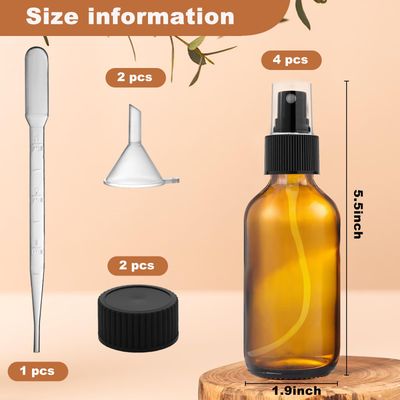Yadream 4 Pack Glass Spray Bottles,2 oz small empty spray bottle with Spray nozzles and lids,Spray Refillable Containers or Hair, Travel, Plants, Travel, Cleaning Solutions and Skin Care