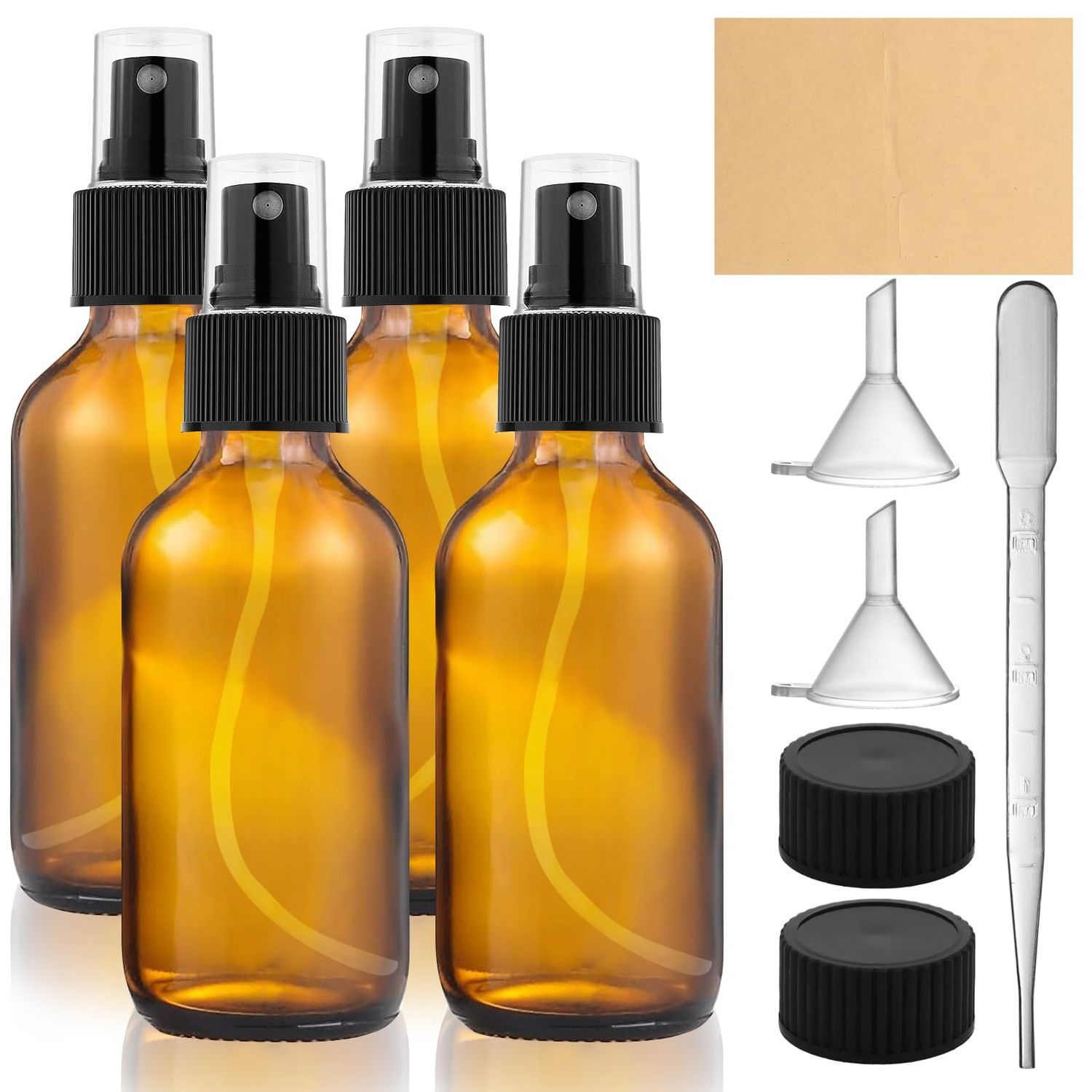 Yadream 4 Pack Glass Spray Bottles,2 oz small empty spray bottle with Spray nozzles and lids,Spray Refillable Containers or Hair, Travel, Plants, Travel, Cleaning Solutions and Skin Care