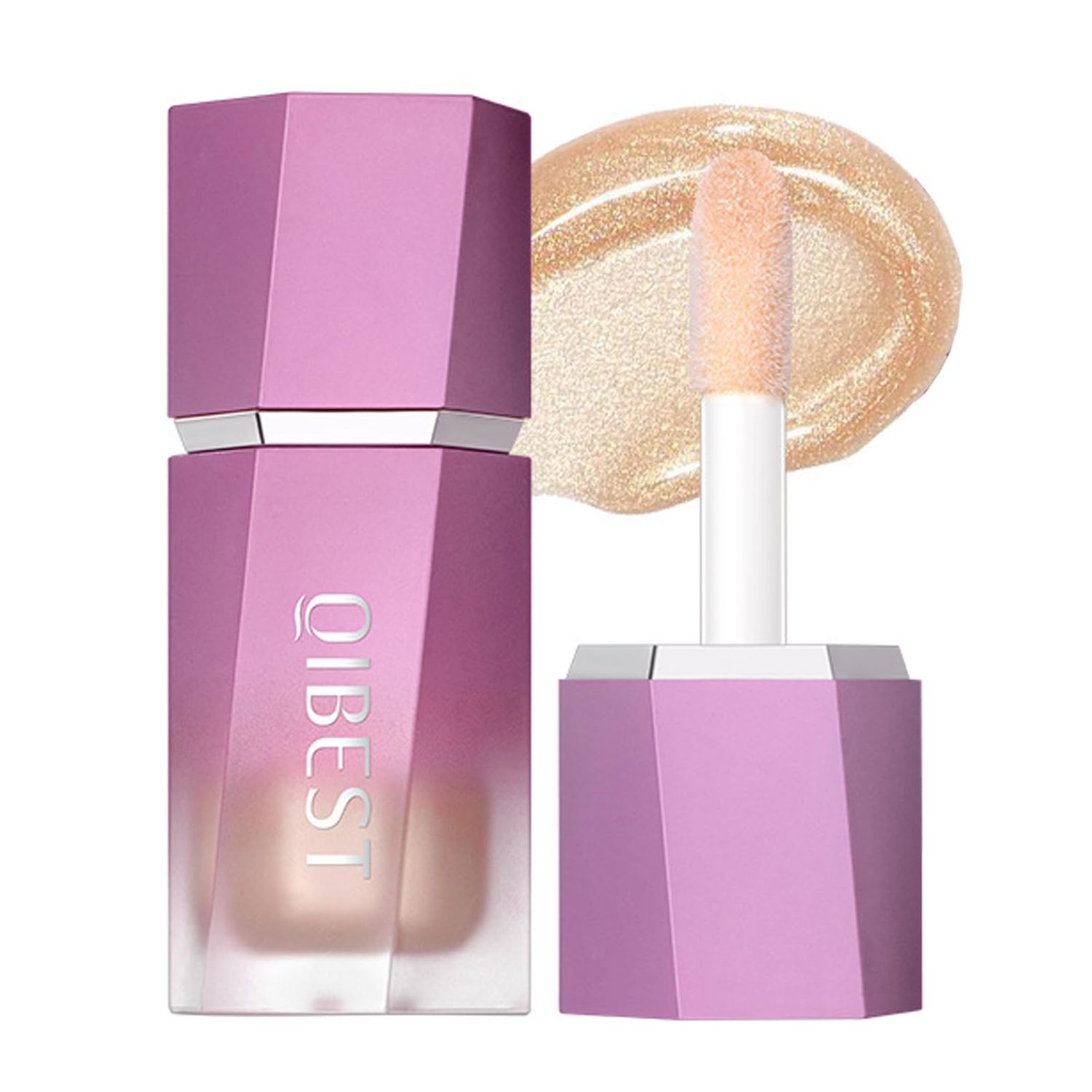 Yeweian Liquid Highlighter Makeup Stick, Silky Smooth Face Shimmer Bronzer Stick, Lightweight Waterproof Highlight Face Illuminator, Natural Glow Makeup Highlighters for Face, 04 Rose Gold