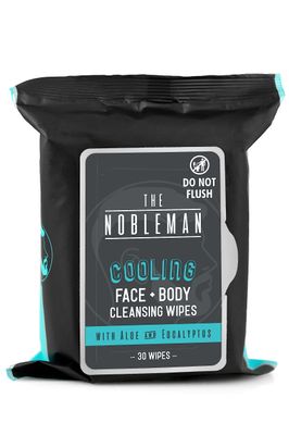 The Nobleman Men&#39;s Cooling Face + Body Cleansing Wipes, Eucalyptus - 30 Count