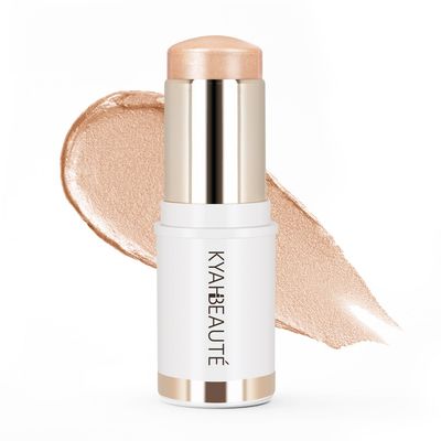 MYMERRY Dewy Highlighter Makeup, Highlighter Makeup Stick for Face and Body, Radiant &amp; Shimmer Glow, Buildable Color for All Day | Vegan &amp; Cruelty-Free | Champagne Rose Gold 15g/0.53fl.Oz