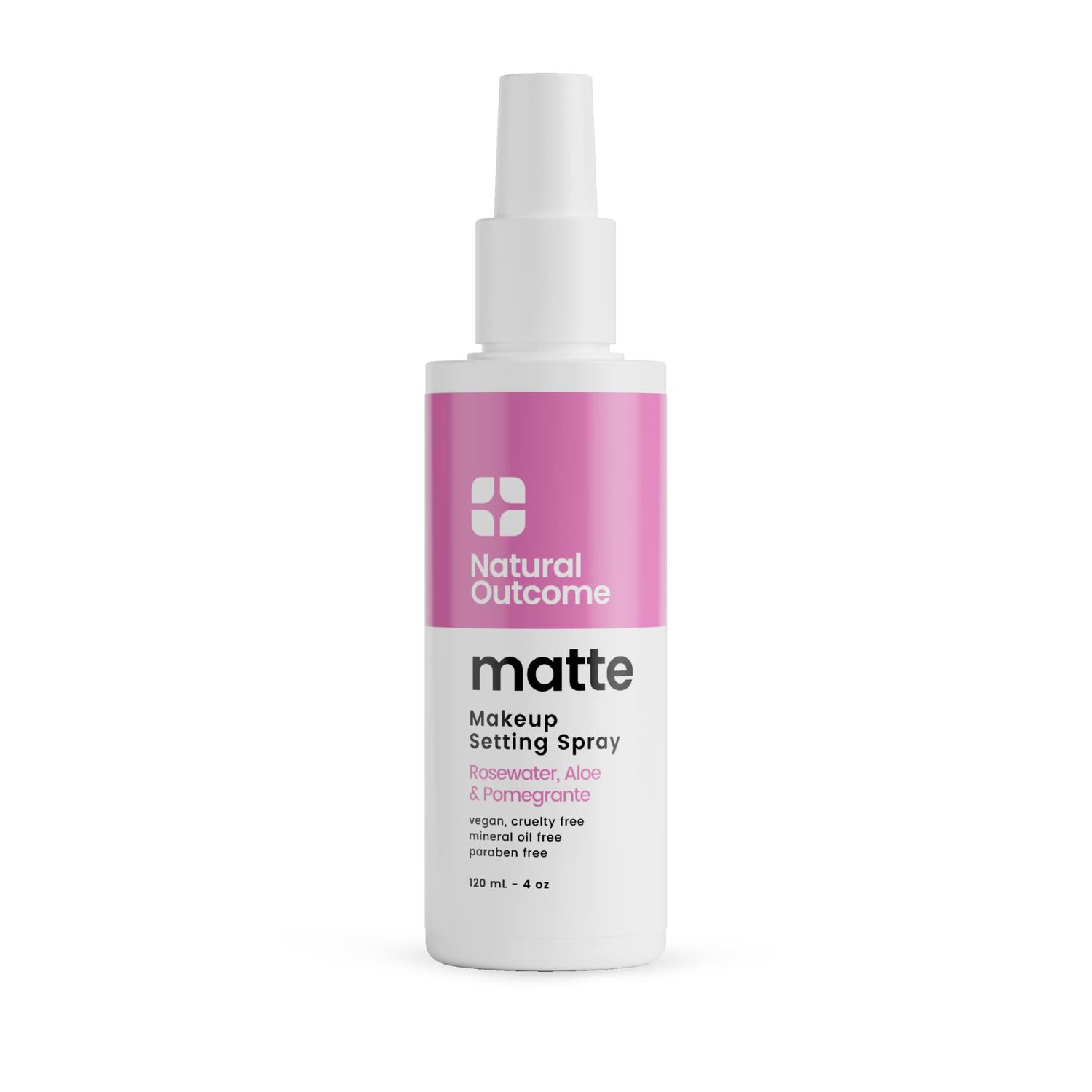 natural outcome Matte Makeup Setting Spray | Mattifying Lock In Makeup Setting Mist | Keeps Makeup Fresh All Day | Add Vibrance &amp; Shine to Your Look | Oil-Free Vegan Formula for All Skin Types | 4 oz