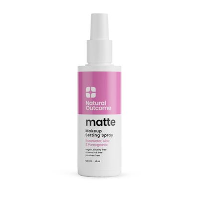 natural outcome Matte Makeup Setting Spray | Mattifying Lock In Makeup Setting Mist | Keeps Makeup Fresh All Day | Add Vibrance &amp; Shine to Your Look | Oil-Free Vegan Formula for All Skin Types | 4 oz
