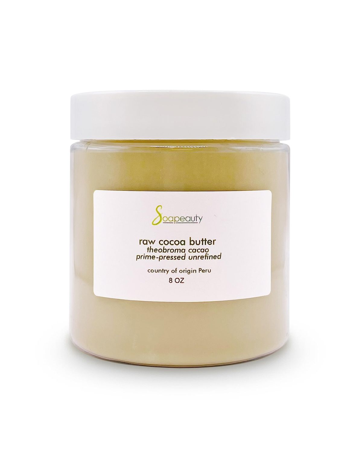 Soapeauty Cocoa Butter Raw Unrefined Non-Deodorized | 100% Pure Natural | Body, Hair &amp; DIY Recipes, Lip Balms, Lotions, Creams, Stretch Marks | Non GMO, No Preservatives, Vegan | 8 oz