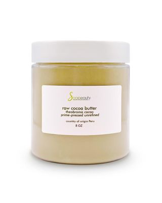 Soapeauty Cocoa Butter Raw Unrefined Non-Deodorized | 100% Pure Natural | Body, Hair &amp; DIY Recipes, Lip Balms, Lotions, Creams, Stretch Marks | Non GMO, No Preservatives, Vegan | 8 oz