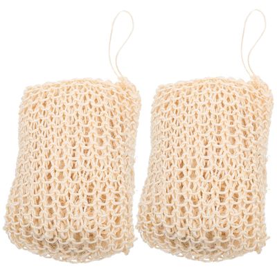 TOVINANNA Natural Sisal Loofah, 2pcs Body Scrubber Washcloth Exfoliating Towel Back Scrubber Turkish Style Shower Loofah Sponge for Knee Joint Skin, Natural Body Scrubber for Men and Women