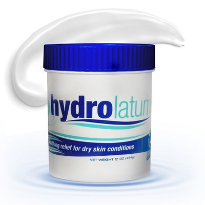 Hydrolatum 12oz Moisturizing Cream Tub: Daily hydration for extremely dry skin. Gentle relief for both children and adult without leaving an oily residue. Non-greasy formula and soothing cream on hand