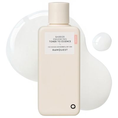 RAWQUEST Barrier Enhancing Toner to Essence Moisturizing Lotion for Skin Barrier Repair, Glow &amp; Soothing | Vegan Hypoallergenic Glass Skin Korean Skincare for Sensitive &amp; Dry Skin (6.76 Fl. Oz/200ml)