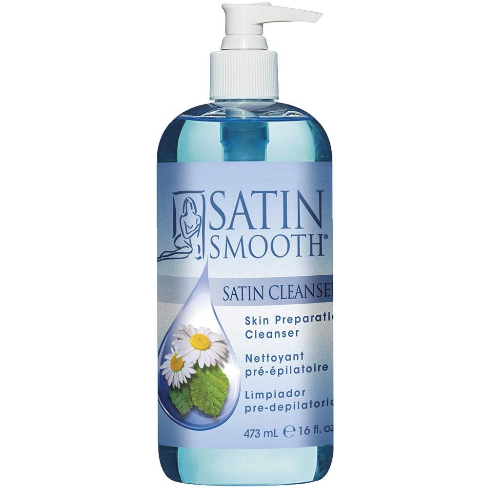 SATIN SMOOTH Skin Cleanser - Pre Wax Skin Preparation &amp; Deep Cleansing - Antiseptic Formula for Smooth Skin &amp; Reduced Irritation, 16 oz