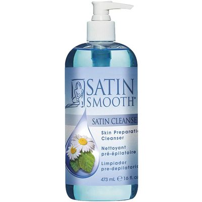 SATIN SMOOTH Skin Cleanser - Pre Wax Skin Preparation &amp; Deep Cleansing - Antiseptic Formula for Smooth Skin &amp; Reduced Irritation, 16 oz