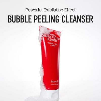 Parnell Aha Omija Ceramic Bubble Peeling Cleanser 180ml / 6.08 fl.oz. | exfoliate peeling gel for face, korean skin care, korea beauty