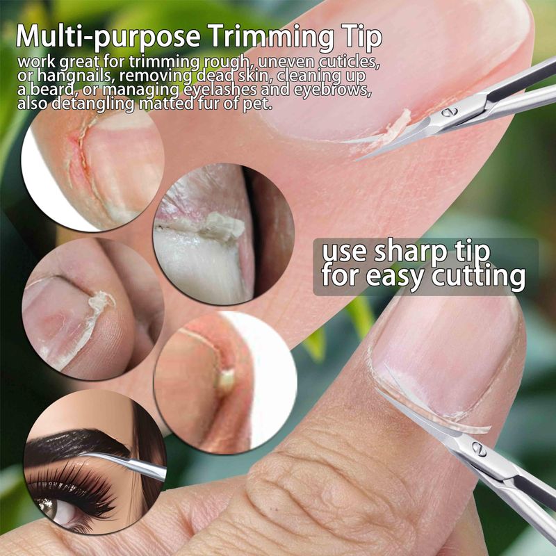 XGIZMOO Cuticle Scissors Fine Curved Blade, Nail Sicssors Pedicure Beauty Grooming Single Piece for Eyebrow, Eyelash, Dry Skin